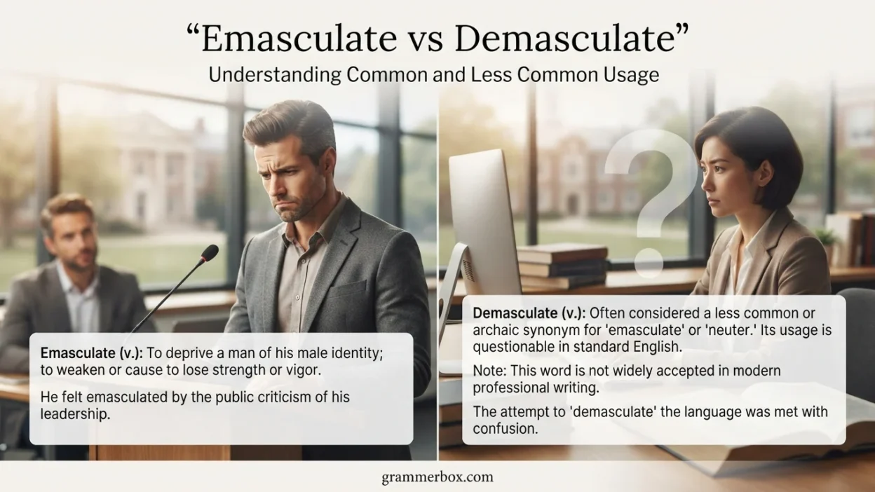 Emasculate vs Demasculate
